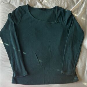 Banana Republic Teal asymmetric Ribbed Knit Top